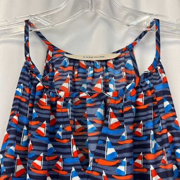 41 Hawthorn Womens Sundress Multicolor Stripe Sailboat Print Mini Halter Neck S - Picture 4 of 11